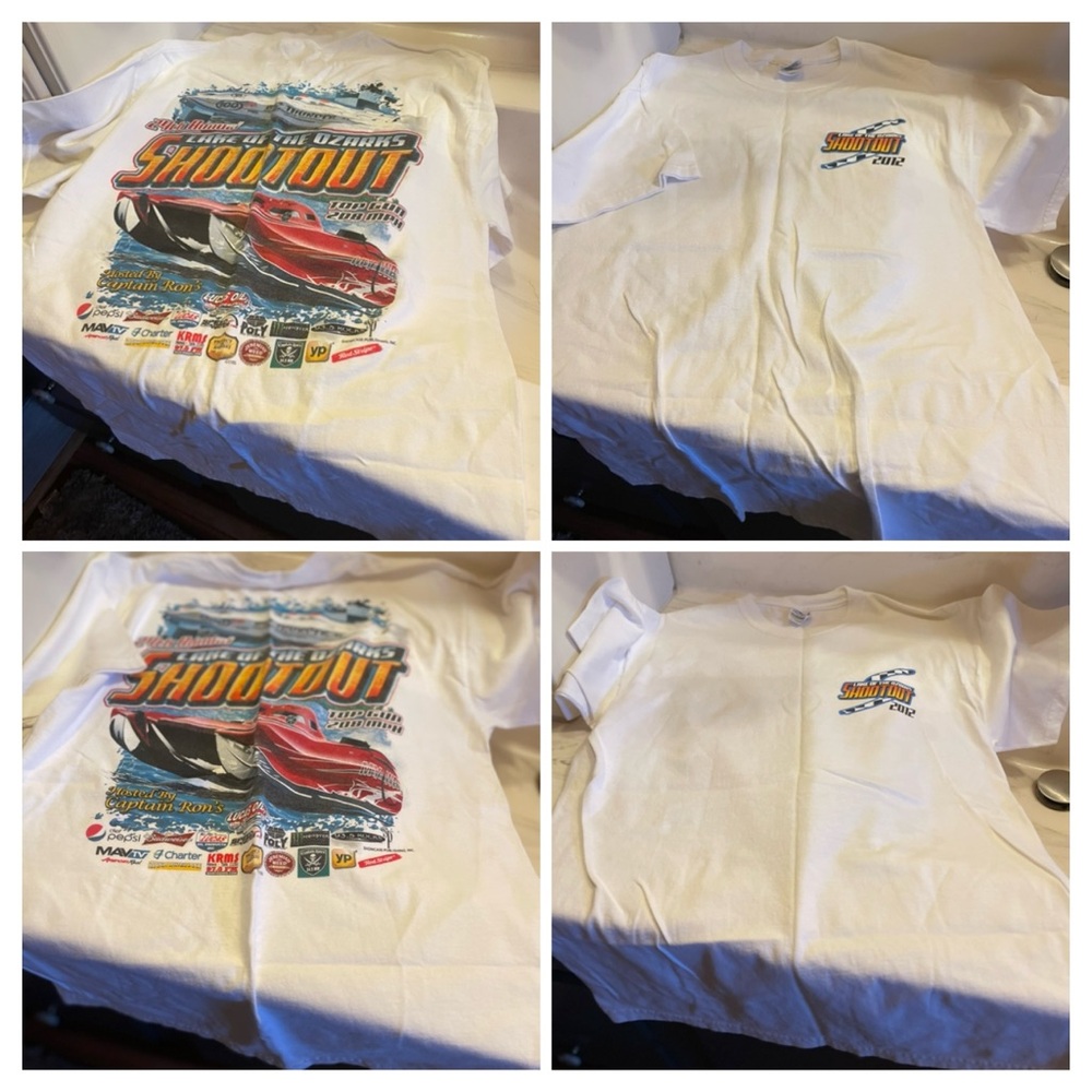 BUNDLE Two 2012 Lake of the Ozarks ShootOut Shirts, 24th Annual Poker Run Race